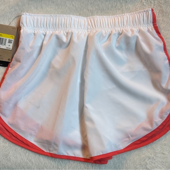 Nike Women's White and Coral Athletic Shorts - Picture 2 of 3